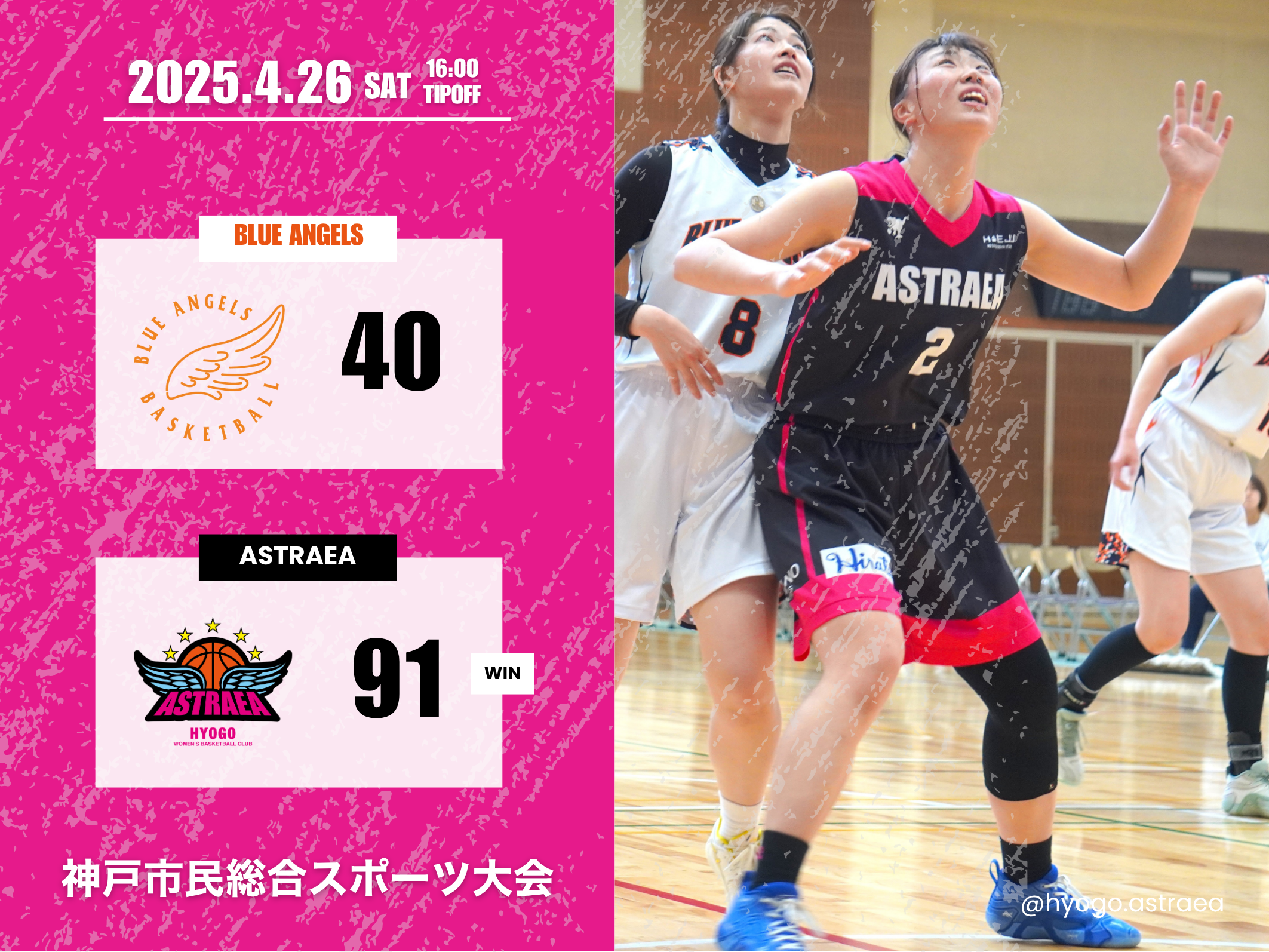 【大会情報】4月26日神戸市民スポーツ大会結果